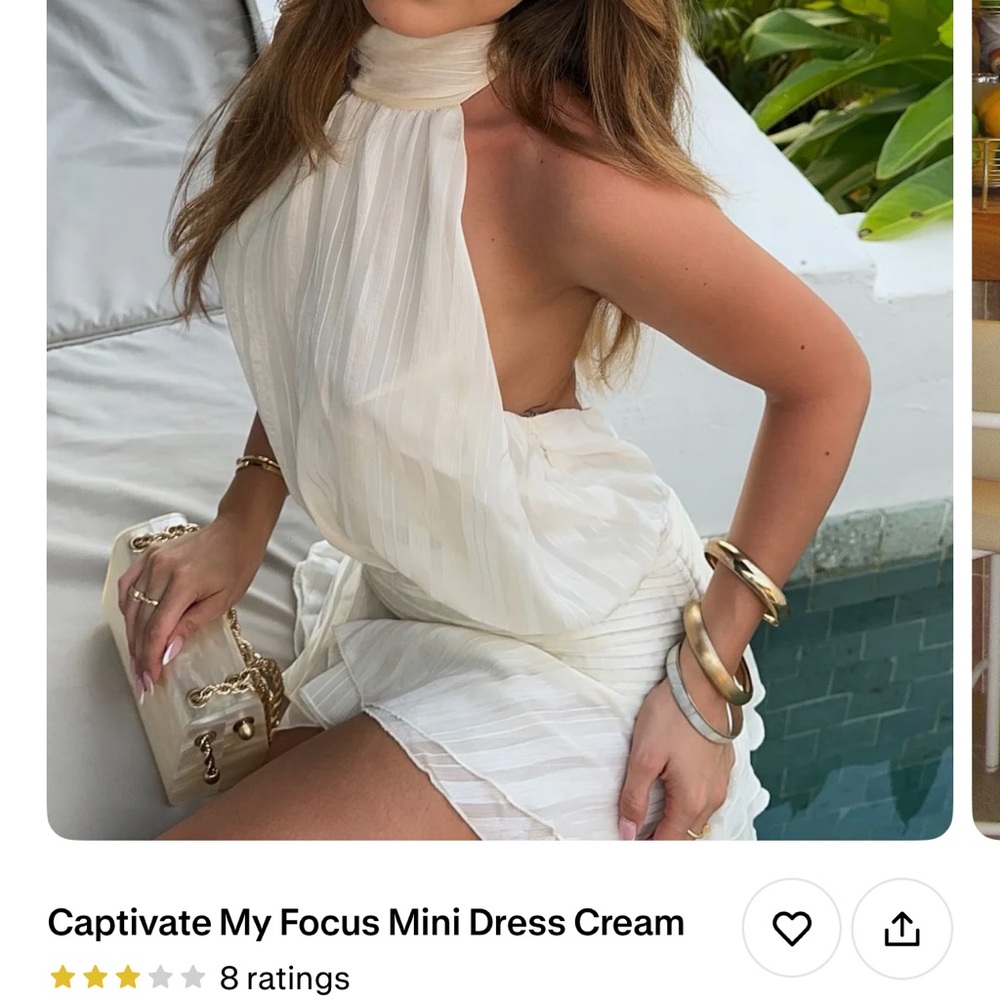 White Fox Boutique Cream Mini Dress